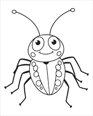 insect coloring pages for kids, Insect vector for character design,