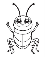 insect coloring pages for kids, Insect vector for character design,