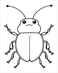 insect coloring pages for kids, Insect vector for character design,
