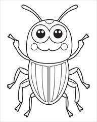 insect coloring pages for kids, Insect vector for character design,