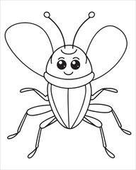 insect coloring pages for kids, Insect vector for character design,