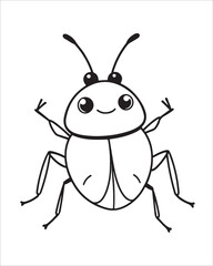 insect coloring pages for kids, Insect vector for character design,