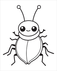 insect coloring pages for kids, Insect vector for character design,