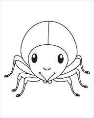 insect coloring pages for kids, Insect vector for character design,