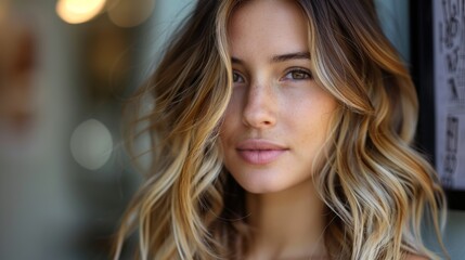 Fototapeta premium brunette with blond tips