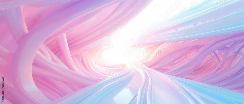 Poster abstract pink and blue swirl showcases a vibrant, flowing design of intertwining pink and blue hues,