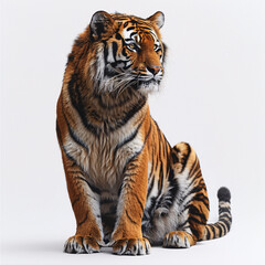 Obraz premium Tiger standing on a white background