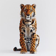 Obraz premium Tiger standing on a white background