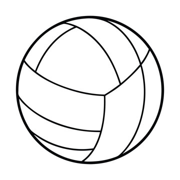 recommend clip art: High-quality vector illustration of a volleyball - black and white outline