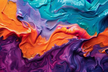 Obraz premium Colorful Swirling Abstract Paint Texture