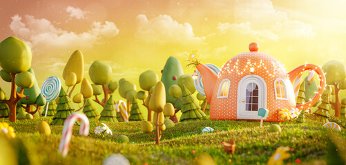 Amazing fairy house in shape of teapot