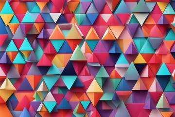 Abstract composition: multicolored triangles forming a 3D design