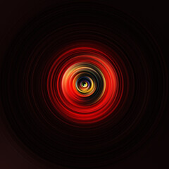 Colorful radial motion effect. Abstract rounded background. Color curves and sphere.