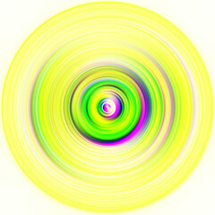 Colorful radial motion effect. Abstract rounded background. Color curves and sphere.