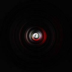 Colorful radial motion effect. Abstract rounded background. Color curves and sphere.