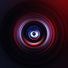 Colorful radial motion effect. Abstract rounded background. Color curves and sphere.