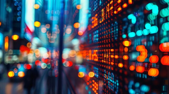 Live market updates on a stock exchange ticker display