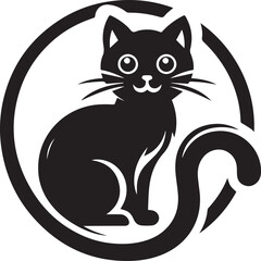 Collection of Black Cat Faces Peeking from Corners: Playful and Spying Pets - Tattoo Designs