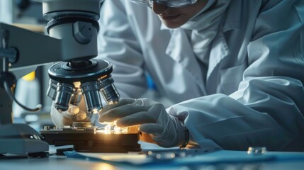 A close-up of a scientist's hands handling delicate equipment, with the promise of new discoveries.