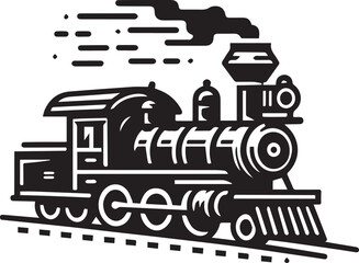 Naklejka premium Free Vector: Train and Locomotive Silhouette Illustration for Railway and Public Transportation Design Elements