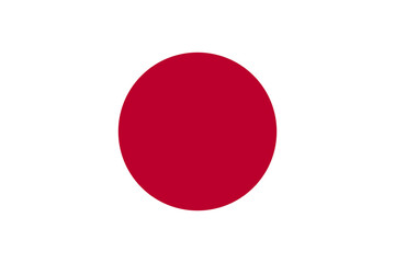Flag of Japan with real colors. Vector illustration