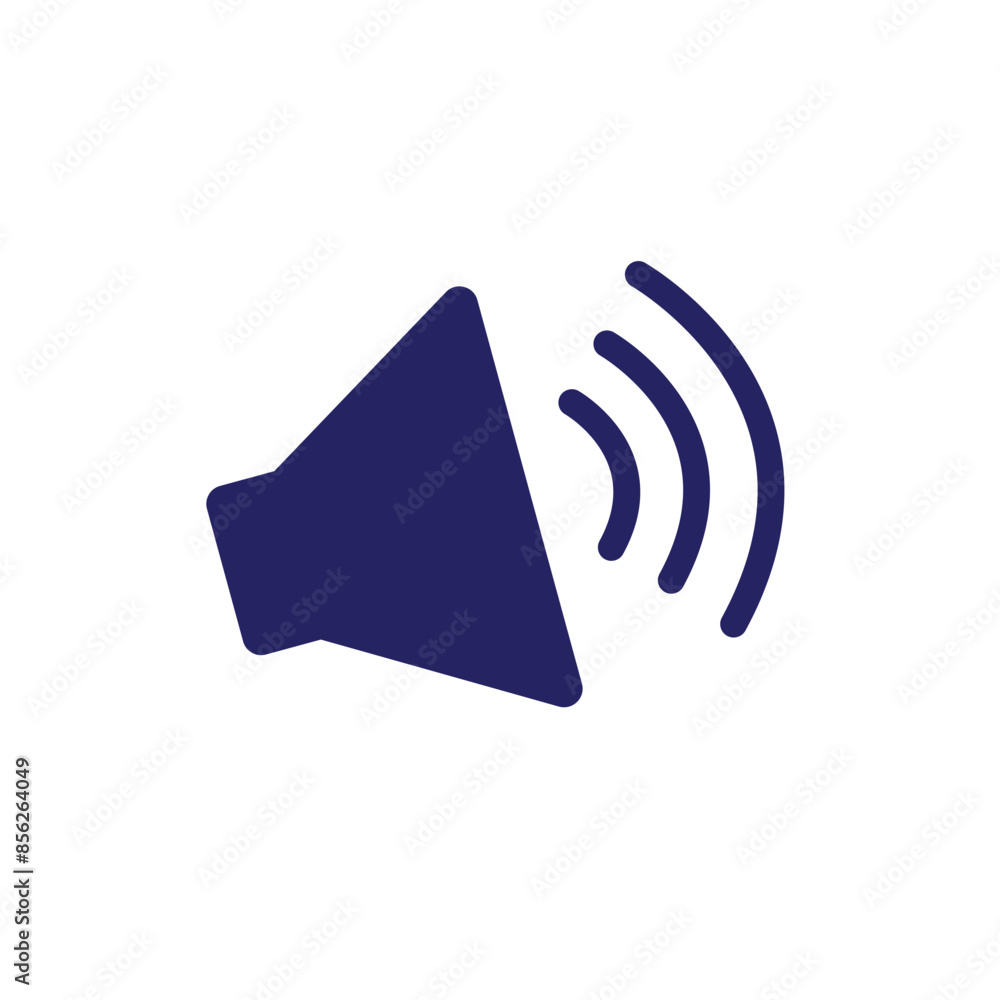 Poster speaker icon vector. volume icon vector. loudspeaker icon vector. blue loudspeaker public sign isola