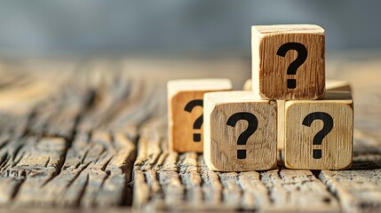 Analyzing Causes to Solve Issues FAQ Identifying Problems for Solutions Wooden Cubes with Question Marks