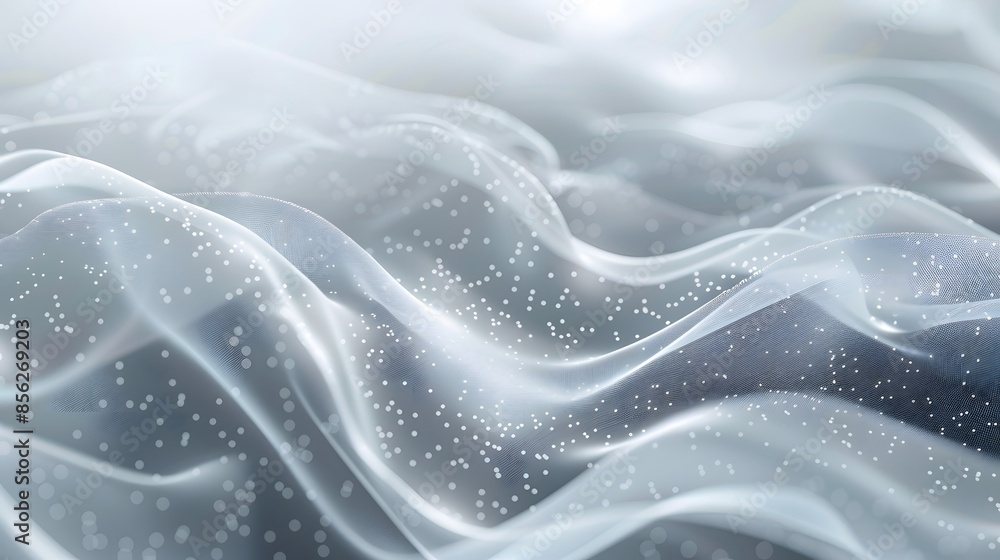 Poster gray and white abstract background with flowing particles. digital future technology concept. vector