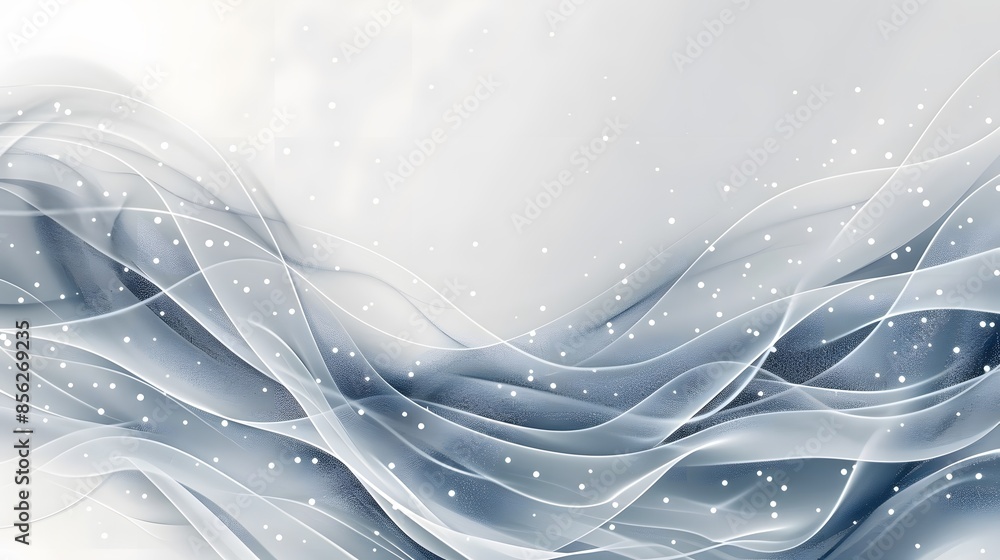 Aufkleber gray and white abstract background with flowing particles. digital future technology concept. vector