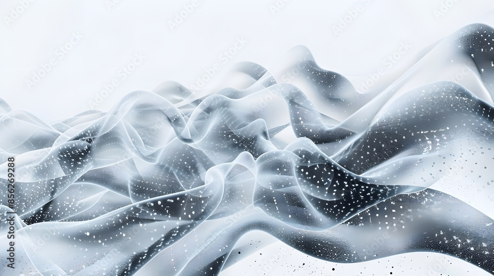 Aufkleber gray and white abstract background with flowing particles. digital future technology concept. vector
