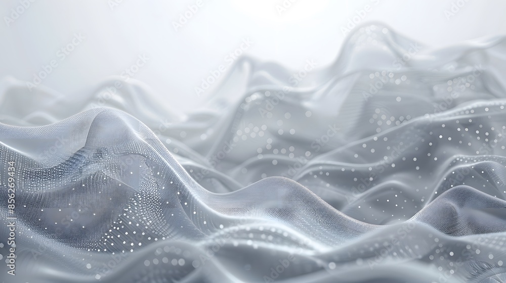 Poster gray and white abstract background with flowing particles. digital future technology concept. vector