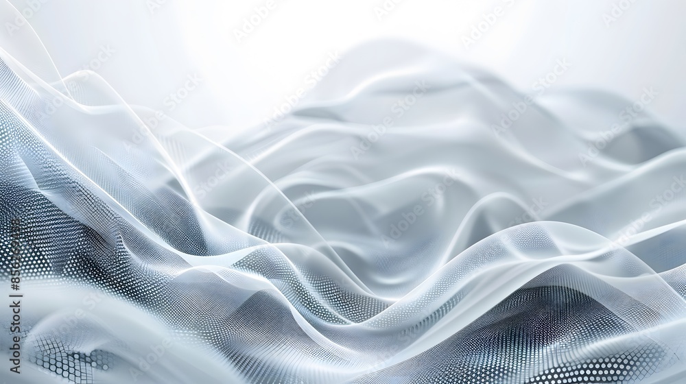 Poster gray and white abstract background with flowing particles. digital future technology concept. vector