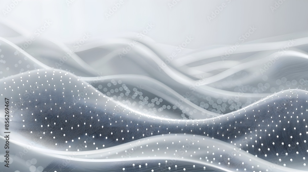 Poster gray and white abstract background with flowing particles. digital future technology concept. vector