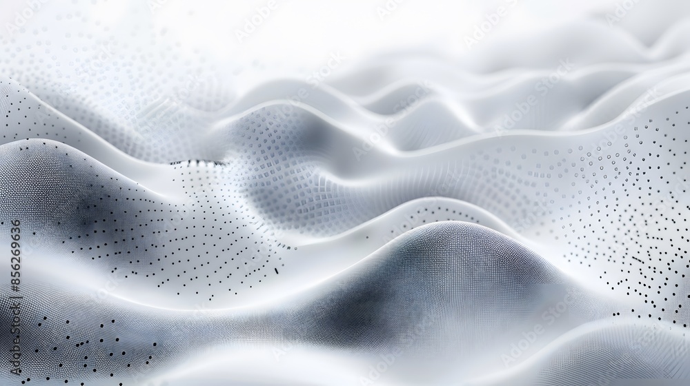 Poster gray and white abstract background with flowing particles. digital future technology concept. vector