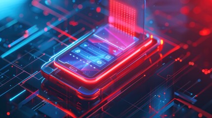 Obraz premium Futuristic digital technology smartphone