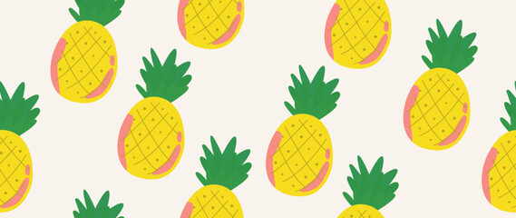 Vector flat illustration. Summer vacation concept. Used as background mockup for banner design. Horizontal seamless posters, wallpapers.