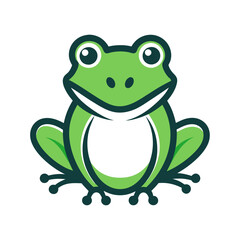 a Frog logo icon, simple vector art style, white backgrounD