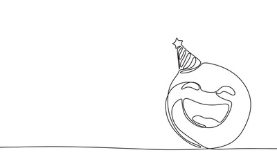Happy Emoji one line continuous. Smile line art. Hand drawn vector art.