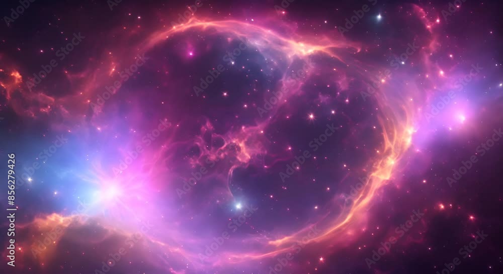 Poster a colorful animated space nebula background created with some elements made with 4k