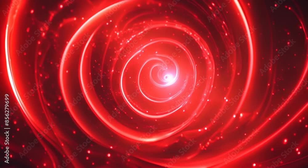 Poster a slow push towards a red toned cosmic swirl with animated stars and a glowing core created with som