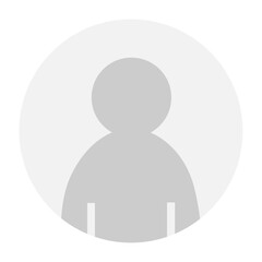 Vector flat illustration in grayscale. Avatar, user profile, person icon, gender neutral silhouette, profile picture. Suitable for social media profiles, icons, screensavers and as a template.