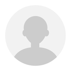 Vector flat illustration in grayscale. Avatar, user profile, person icon, gender neutral silhouette, profile picture. Suitable for social media profiles, icons, screensavers and as a template.