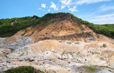 北海道登別市の地獄谷 / Hell Valley (Jigokudani) in Noboribetsu City, Hokkaido