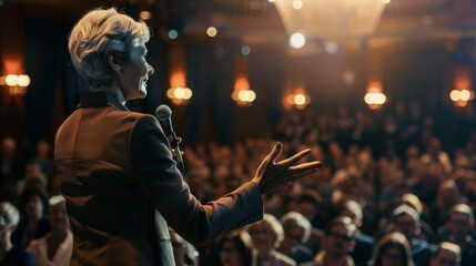 Obraz premium A charismatic woman speaker