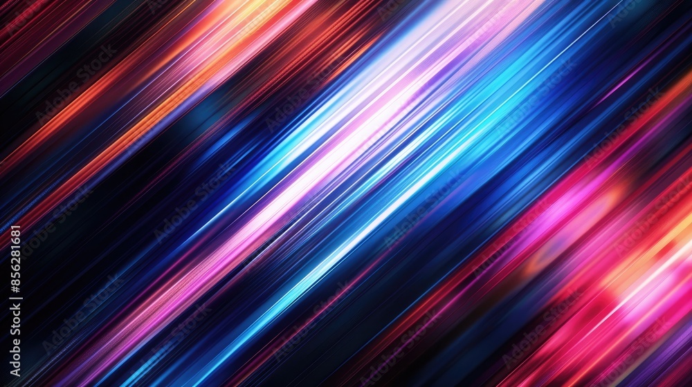 Poster abstract wallpaper with diagonal parallel lines of light beams