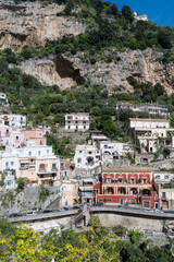 Cliffs and homes of Positano Italy