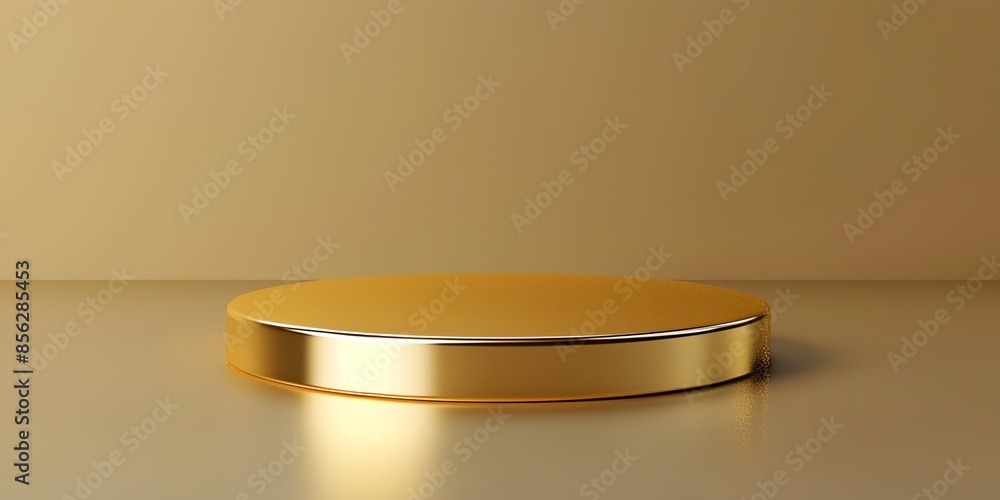 Poster a gold colored round object with a shiny surface