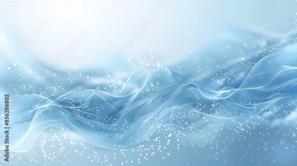 Aufkleber blue and white abstract background with flowing particles. digital future technology concept. vector