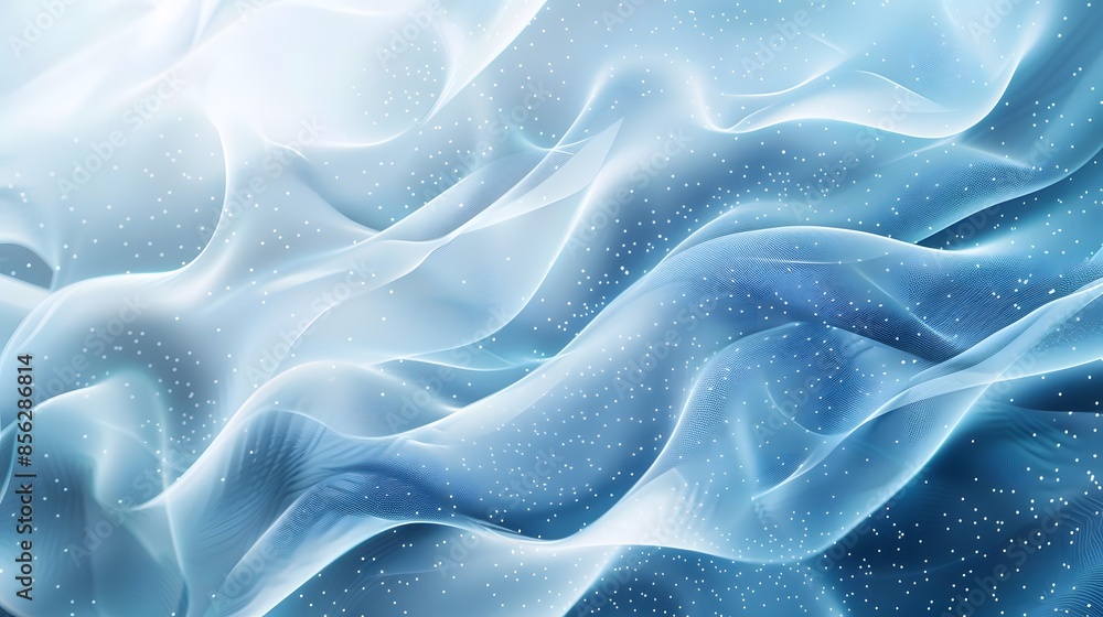 Aufkleber blue and white abstract background with flowing particles. digital future technology concept. vector