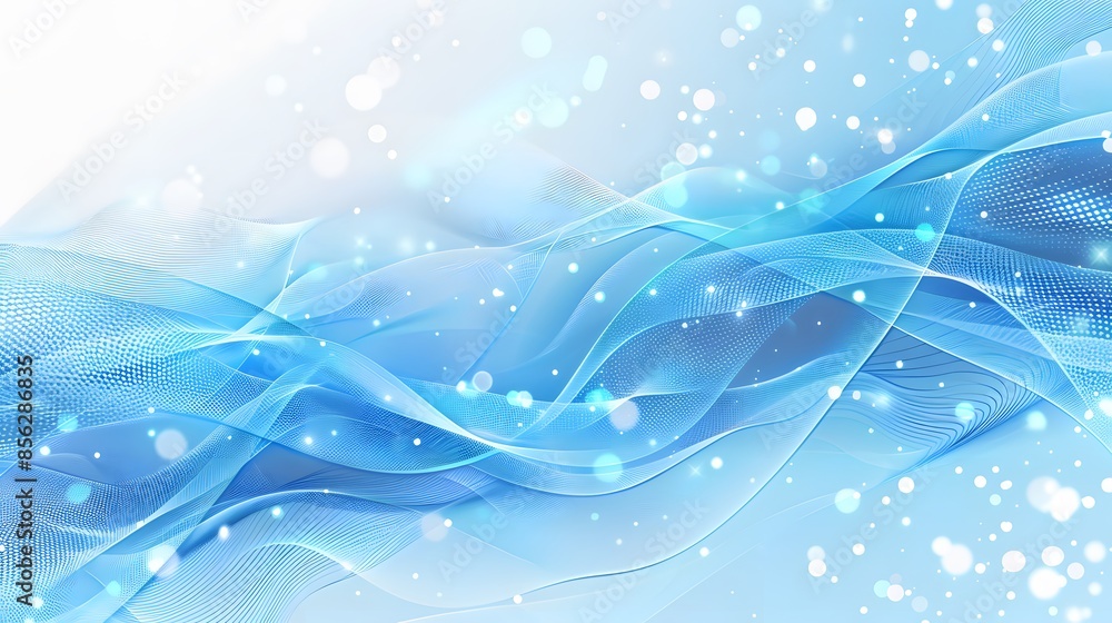 Aufkleber blue and white abstract background with flowing particles. digital future technology concept. vector